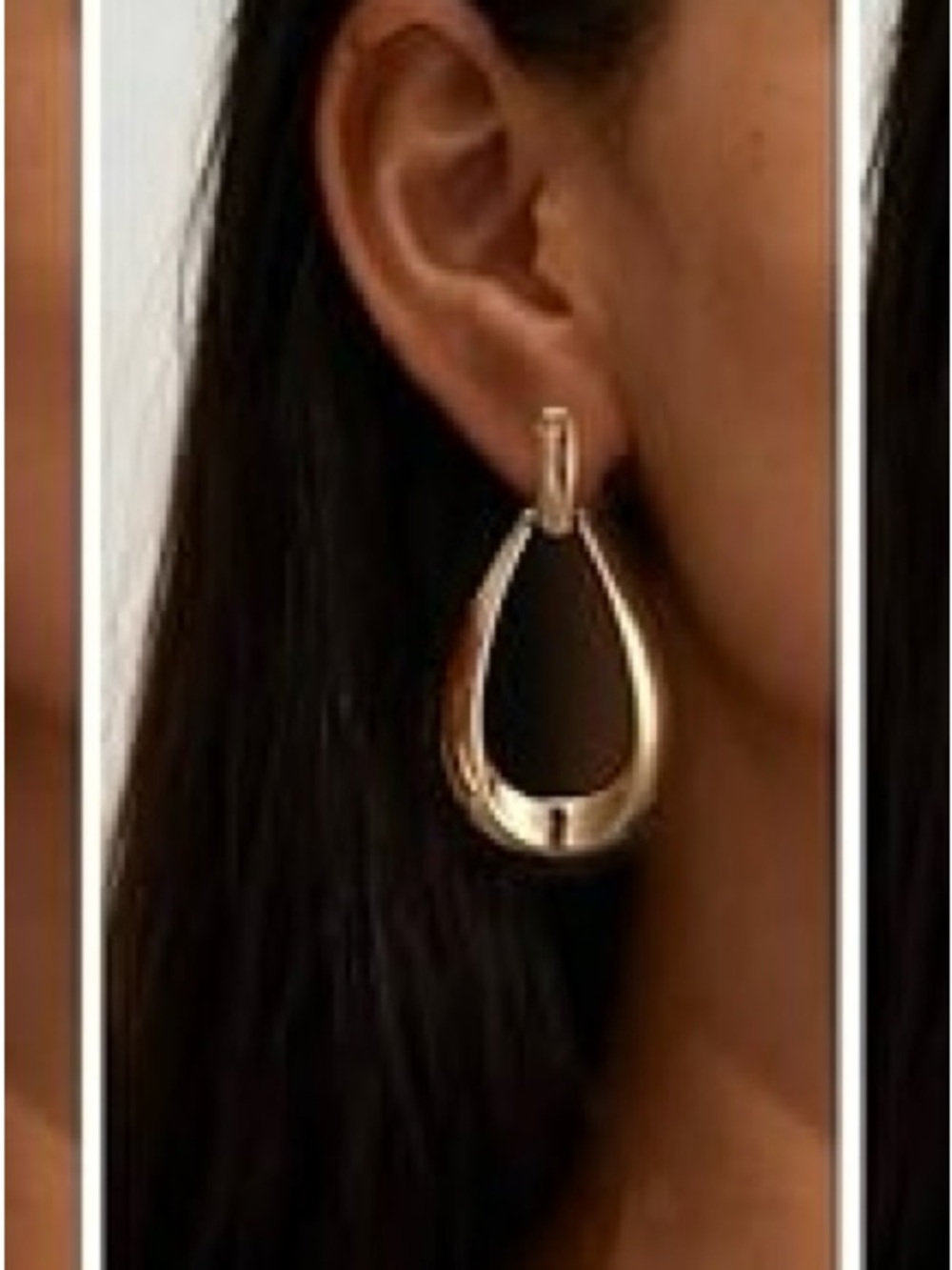 Teardrop Hoop Earrings 43mm | Chunky Lightweight Statement Hoops